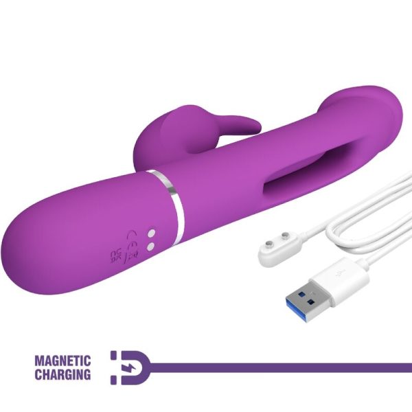 PRETTY LOVE - KAMPAS 3 EM 1 MULTIFUNCIONAL COELHO VIBRADOR ROXO - Imagen 7