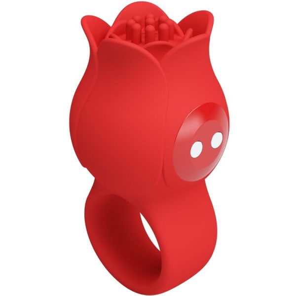 PRETTY LOVE - VIBRADOR DE DEDO EM FORMA DE JAE ROSE 10 VIBRAÃÃES VERMELHO - Imagen 2