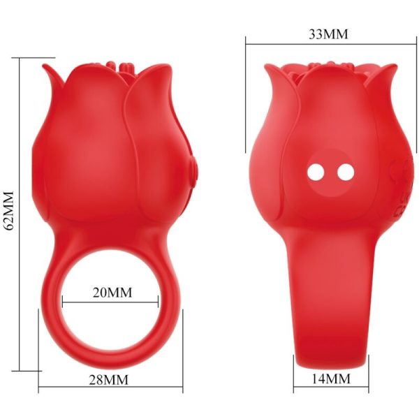 PRETTY LOVE - VIBRADOR DE DEDO EM FORMA DE JAE ROSE 10 VIBRAÃÃES VERMELHO - Imagen 6