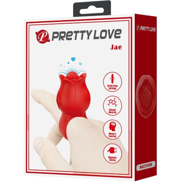 PRETTY LOVE - VIBRADOR DE DEDO EM FORMA DE JAE ROSE 10 VIBRAÃÃES VERMELHO - Imagen 9