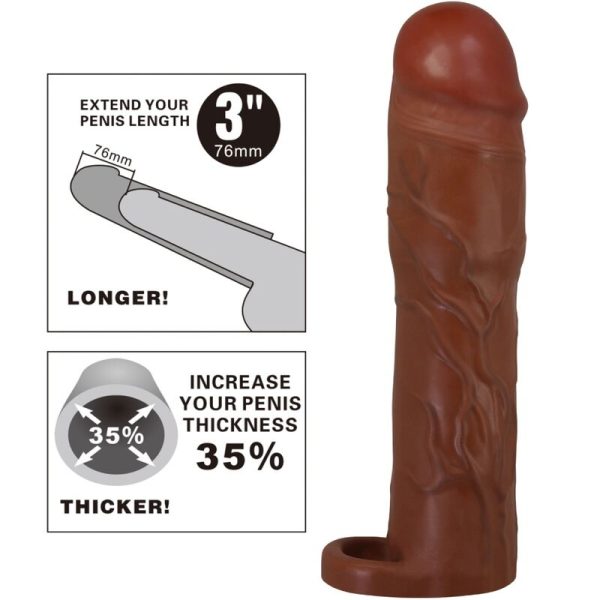 PRETTY LOVE - MANGA PENIS GERD COM EXTENSÃO DE 7,6 CM MULATO - Imagen 7