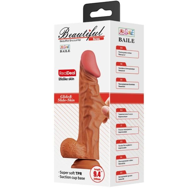 BAILE - BURAQ DILDO REALÃSTICO 24 CM CARNE - Imagen 6