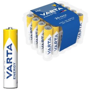 VARTA - PILHA ALCALINA ENERGÃTICA AAA LR03 PACK*24 PILHAS