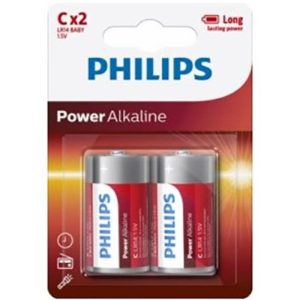 PHILIPS - PILHA ALCALINA DE ALIMENTAÃÃO C LR14 BLISTER*2