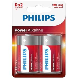 PHILIPS - PILHA ALCALINA DE ALIMENTAÃÃO D LR20 BLISTER*2