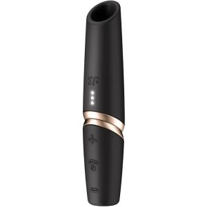 SATISFYER - ESTIMULADOR DE CLITÃRIS PERFECT KISS WAVE PRETO / DOURADO