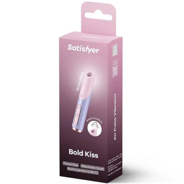 SATISFYER - ESTIMULADOR DE CLITÃRIS BOLD KISS WAVE ROSA / VIOLETA - Imagen 2