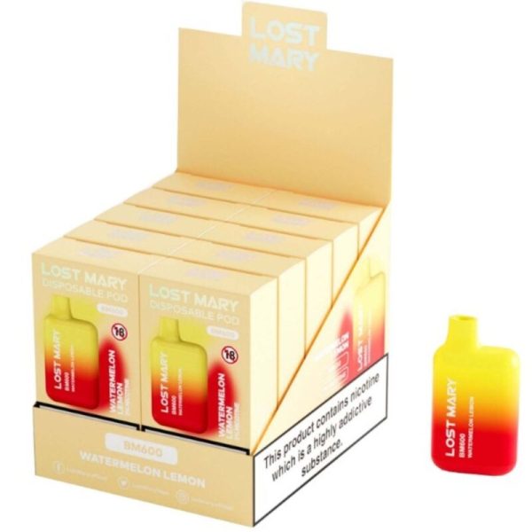 LOST MARY - BM600 NICOTINE VAPER 2% DESCARTÃVEL MELANCIA LIMÃO - Imagen 2
