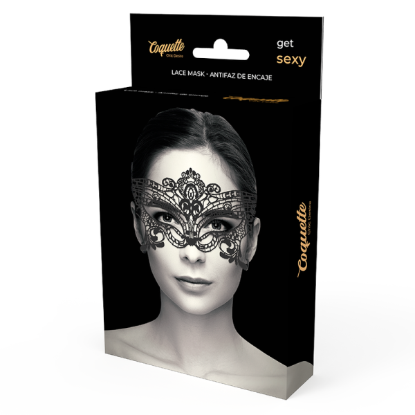 COQUETTE CHIC DESIRE - MÁSCARA LARGA DE RENDA PRETA - Imagen 3
