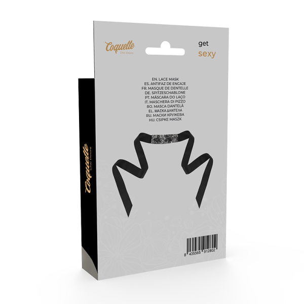 COQUETTE CHIC DESIRE - MÁSCARA DE RENDA PRETA COM FITA - Imagen 6