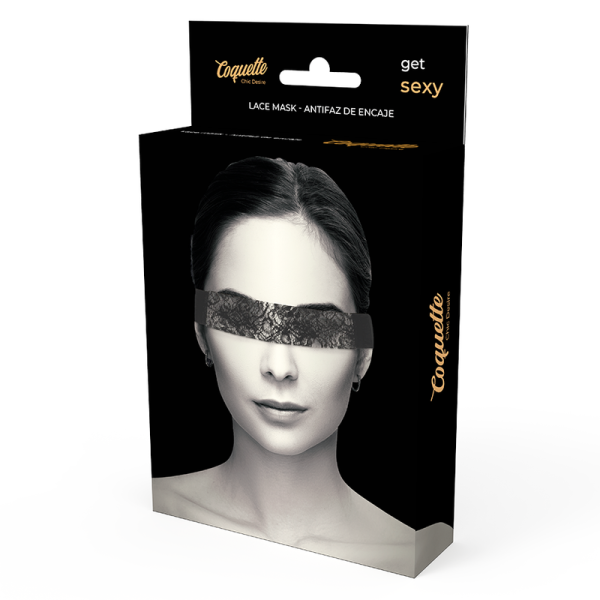 COQUETTE CHIC DESIRE - MÁSCARA DE RENDA PRETA COM FITA - Imagen 5