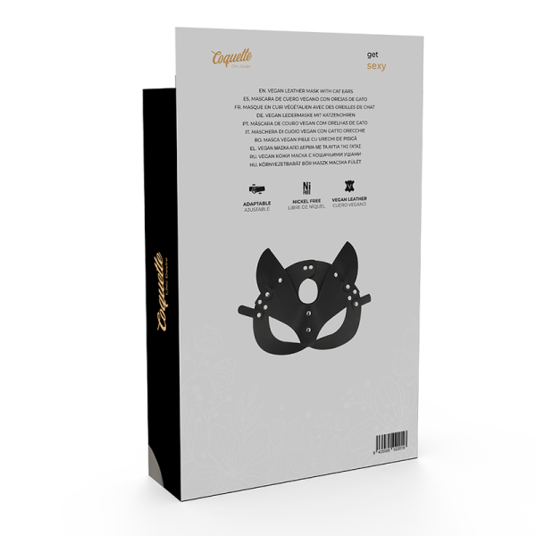 COQUETTE CHIC DESIRE - MÁSCARA DE COURO VEGANO COM ORELHAS DE GATO - Imagen 6