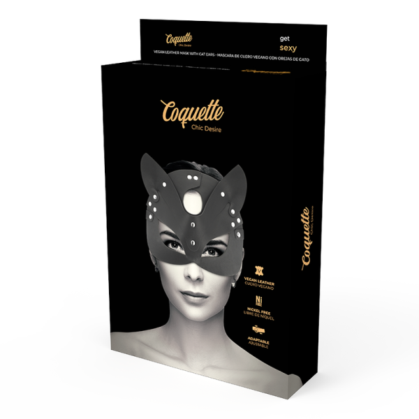 COQUETTE CHIC DESIRE - MÁSCARA DE COURO VEGANO COM ORELHAS DE GATO - Imagen 5