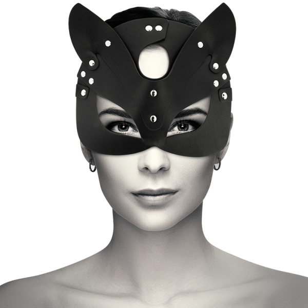 COQUETTE CHIC DESIRE - MÁSCARA DE COURO VEGANO COM ORELHAS DE GATO - Imagen 2