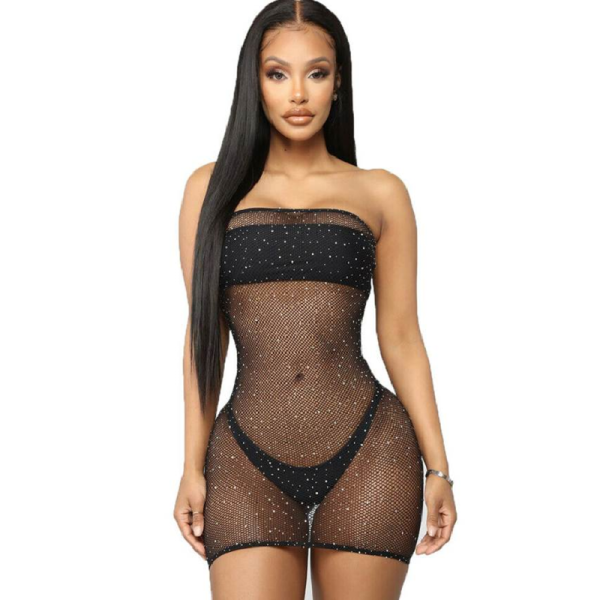 QUEEN LINGERIE SHINNY-DRESS BODYSTOCKING SL