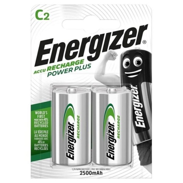 ENERGIZADOR POWER PLUS BATERIA RECARREGÁVEL HR14 C 2500mAh 2 UNIDADE