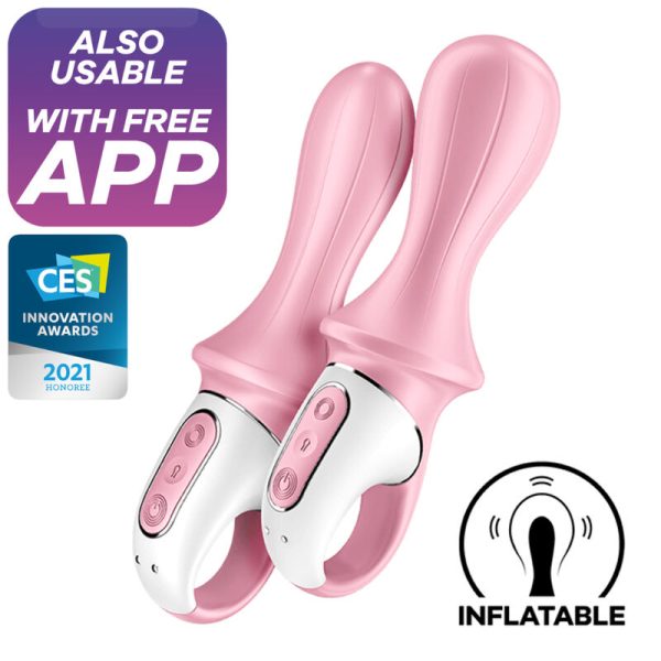 SATISFYER AIR PUMP BOOTY 5+ VIBRADOR ANAL INFLÁVEL - ROSA