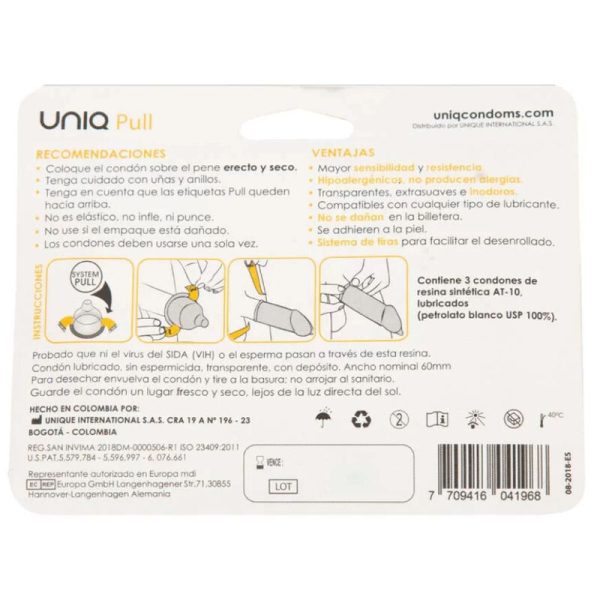 UNIQ - PULL SEM LÁTEX PRESERVATIVOS COM TIRAS 3 UNIDADES - Image 2