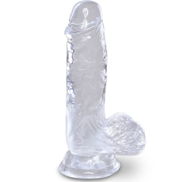 KING COCK CLEAR - PÊNIS REALISTA COM BOLAS 10,1 CM TRANSPARENTE