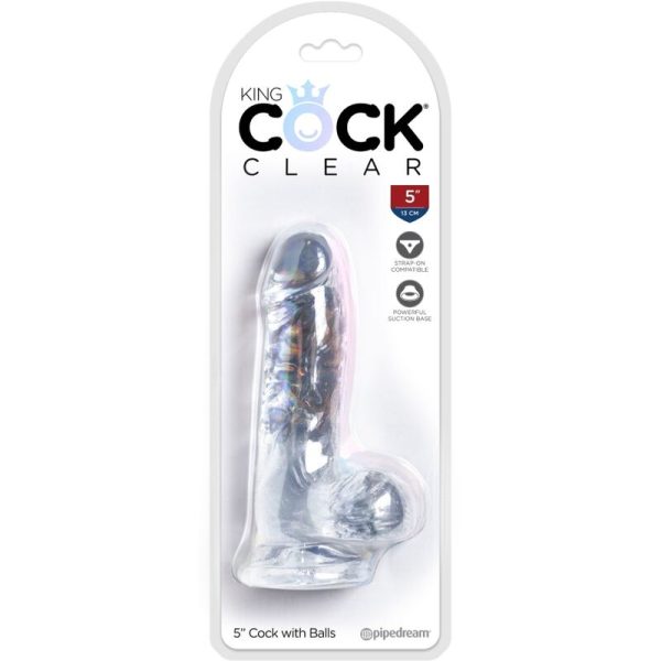 KING COCK CLEAR - PÊNIS REALISTA COM BOLAS 10,1 CM TRANSPARENTE - Image 5