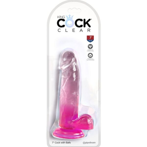 KING COCK CLEAR - PÊNIS REALISTA COM BOLAS 15,2 CM ROSA - Image 2