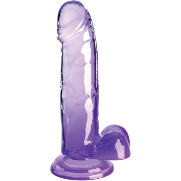 KING COCK CLEAR - PÊNIS REALISTA COM BOLAS 15,2 CM ROXO