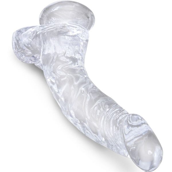 KING COCK CLEAR - PÊNIS CURVO REALISTA COM BOLAS 16,5 CM TRANSPARENTE - Image 2