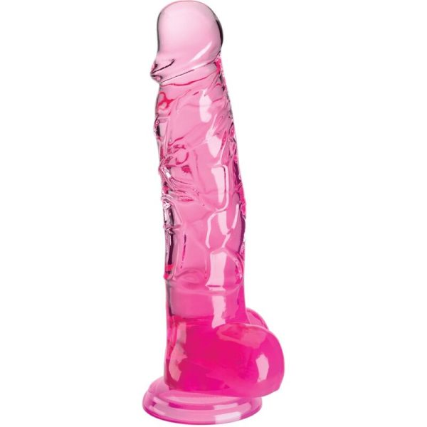 KING COCK CLEAR - PÊNIS REALISTA COM BOLAS 16,5 CM ROSA