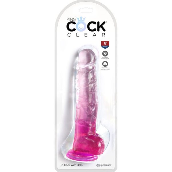 KING COCK CLEAR - PÊNIS REALISTA COM BOLAS 16,5 CM ROSA - Image 2