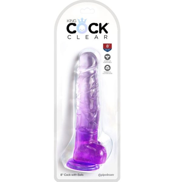 KING COCK CLEAR - PÊNIS REALISTA COM BOLAS 16,5 CM ROXO - Image 2