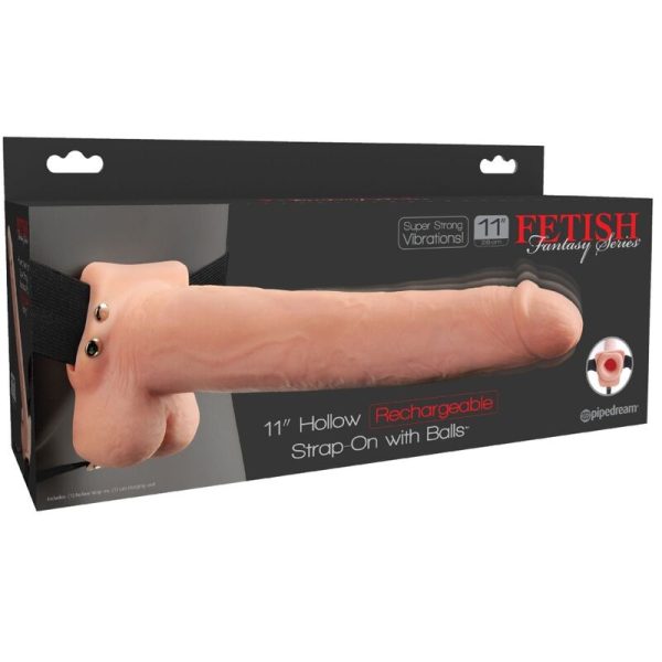 SÉRIE FETISH FANTASY - ARNÊS AJUSTÁVEL PÉNIS REALISTA COM BOLAS RECARREGÁVEIS E VIBRADOR 28 CM - Image 6