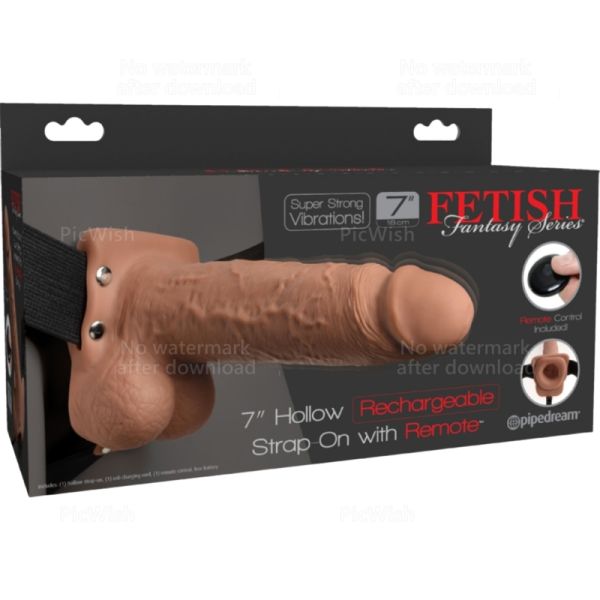 SÉRIE FETISH FANTASY - ARNÊS AJUSTÁVEL PÊNIS REALISTA COM BOLAS RECARREGÁVEIS E VIBRADOR 17,8 CM - Image 6