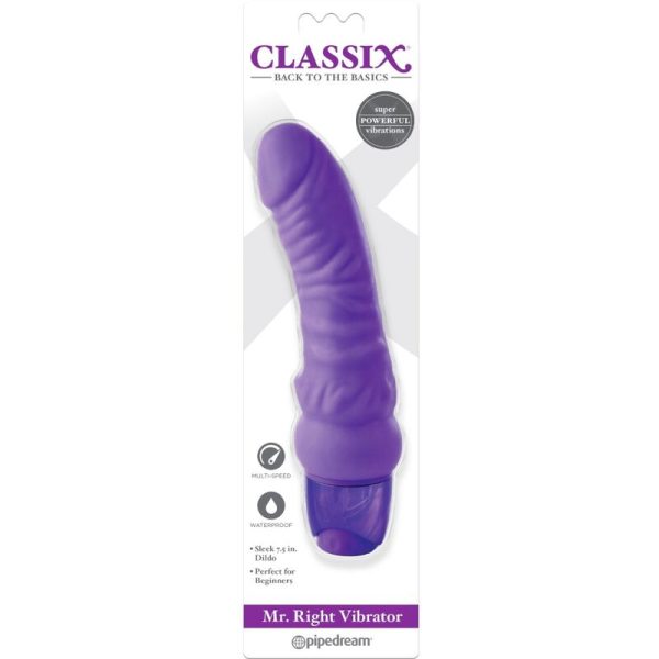 CLASSIX - DILDO VIBRANTE MR. RIGHT MULTI-VELOCIDADE 15,5 CM ROXO - Image 2