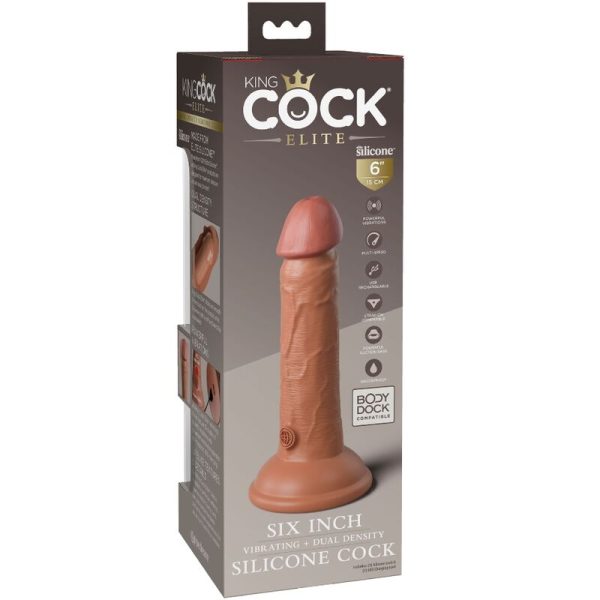 KING COCK ELITE - VIBRAÇÃO REALÍSTICA E DILDO DE SILICONE 15,2 CM DOCES - Image 5