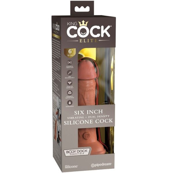 KING COCK ELITE - VIBRAÇÃO REALÍSTICA E DILDO DE SILICONE 15,2 CM DOCES - Image 6