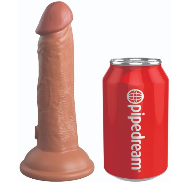 KING COCK ELITE - VIBRAÇÃO REALÍSTICA E DILDO DE SILICONE 15,2 CM DOCES