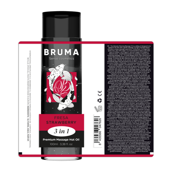 BRUMA - ÓLEO DE MASSAGEM PREMIUM EFEITO CALOR SABOR MORANGO 3 EM 1 - 100 ML - Image 6