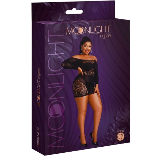 MOONLIGHT - MODELO 7 VESTIDO MANGA COMPRIDA PRETO PLUS SIZE - Image 3