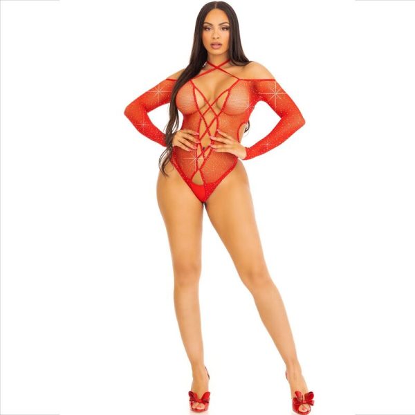 LEG AVENUE - CORPO SEM CROTHLESS COM BRILHANTE VERMELHO - Image 5