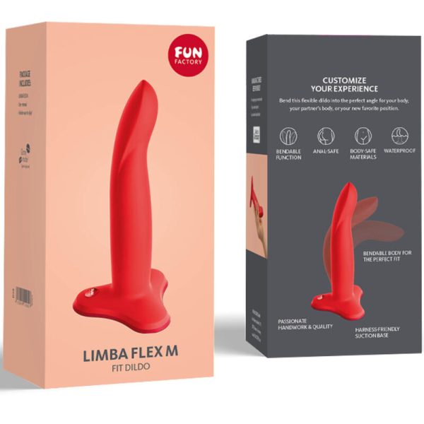 FUN FACTORY - LIMBA DILDO FLEXÍVEL VERMELHO TAMANHO M - Image 5