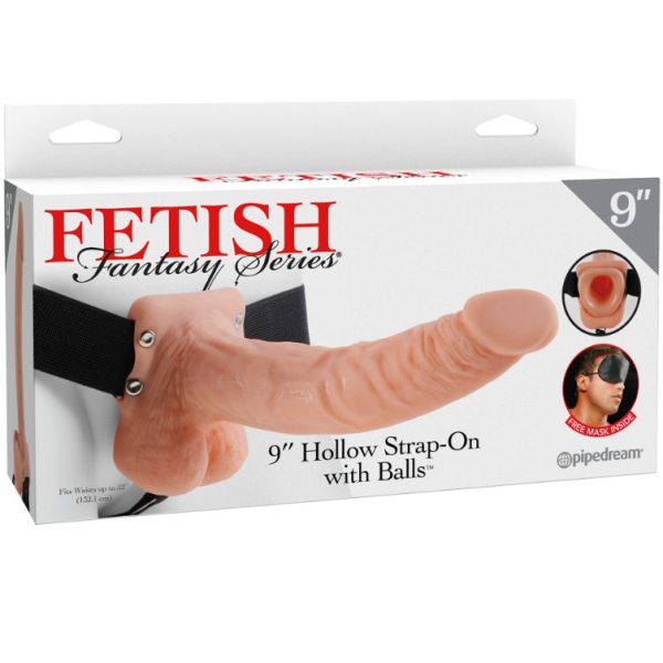 FETISH FANTASY SERIES 9" STRAP-ON OCO COM BOLAS 22,9CM CARNE - Image 3