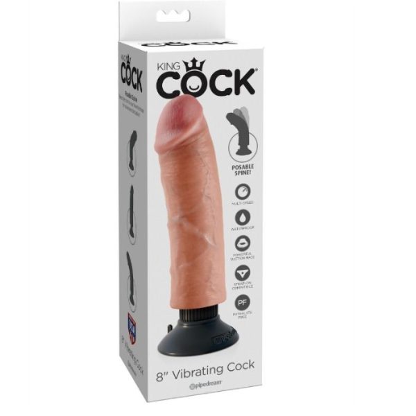 KING COCK 20,32 CM VIBRATING COCK CARNE