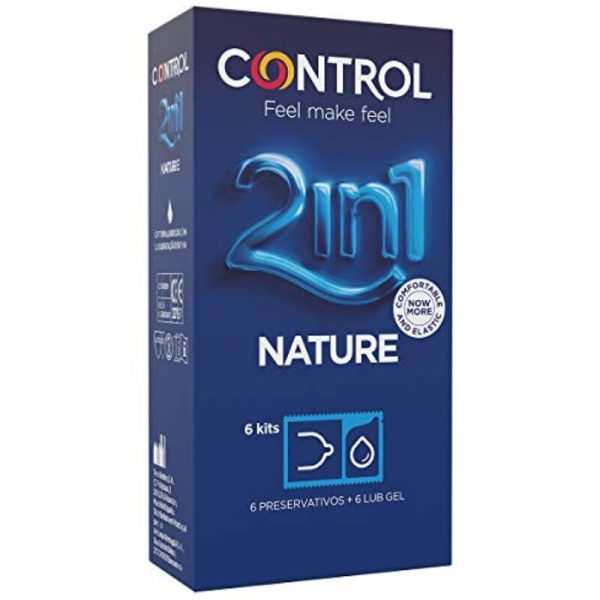 CONTROL DUO NATURA 2-1 PRESERVATIVO + GEL 6 UDS