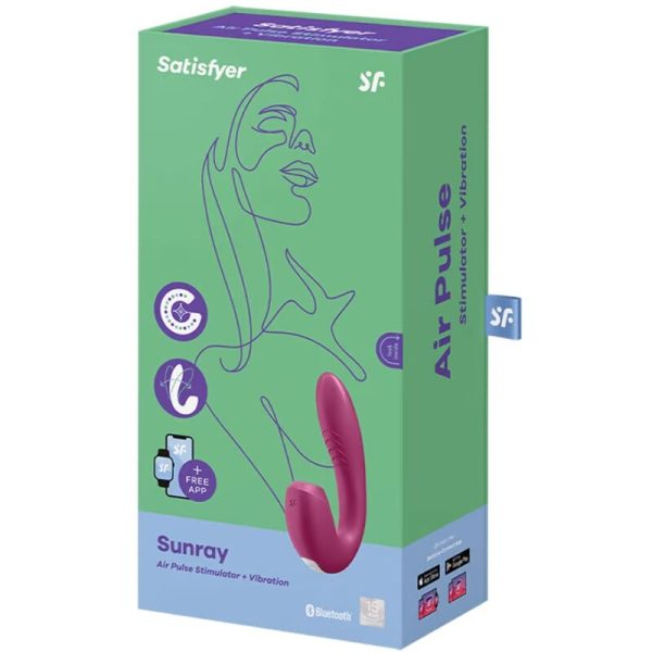 APLICATIVO ESTIMULADOR E VIBRADOR SATISFYER SUNRAY - VERMELHO - Image 3