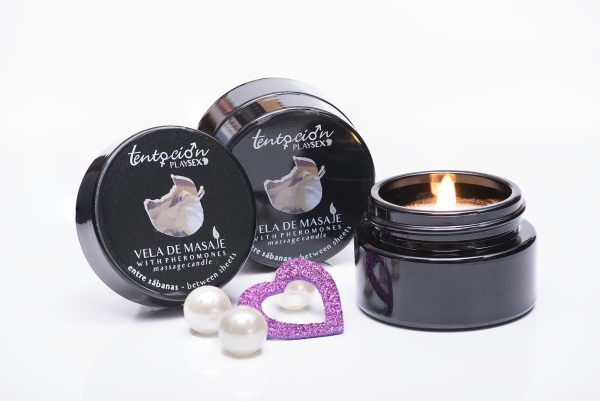 VELA COM FEROMONAS AROMA ENTRE LENÇÓIS 20ML TENTACIÓN PLAY SEX