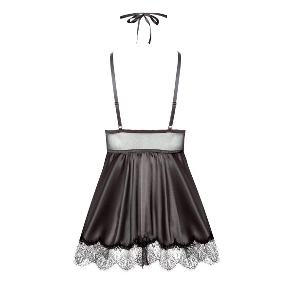 CAMISA DE NOITE E TANGA EVE PRETO BEAUTY NIGHT FASHION - Image 9