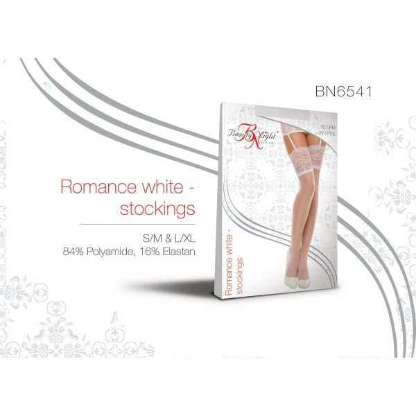 MEIAS DE LIGAS ROMANCE BRANCO BEAUTY NIGHT FASHION - Image 3