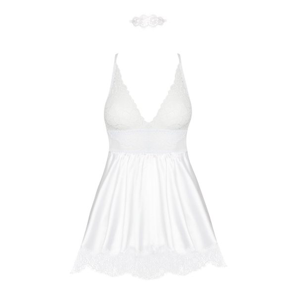 CAMISA DE NOITE E TANGA EVE BRANCO BEAUTY NIGHT FASHION - Image 6