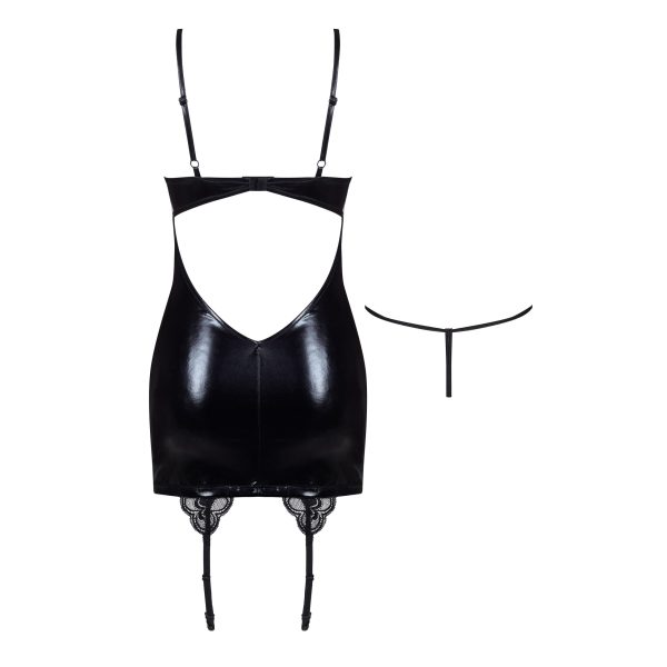 CAMISA DE NOITE E TANGA GEMMA PRETO BEAUTY NIGHT FASHION - Image 7