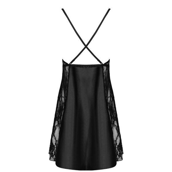 CAMISA DE NOITE E TANGA DELIGHT PRETA BEAUTY NIGHT FASHION - Image 8